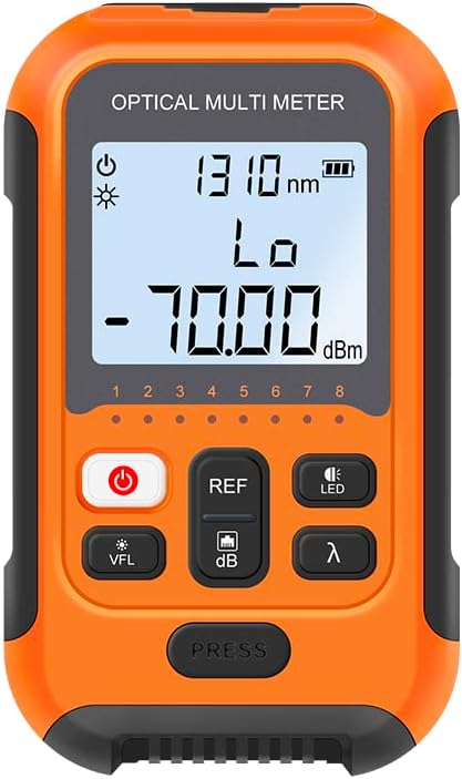 Mini Optical Fiber Power Meter FC/SC/ST Universal Interface Fiber Tester Built-in 2Mw Visual Fault Locator Li-ion Battery USB Charge (OPM&VFL-2Mw-Li -New)