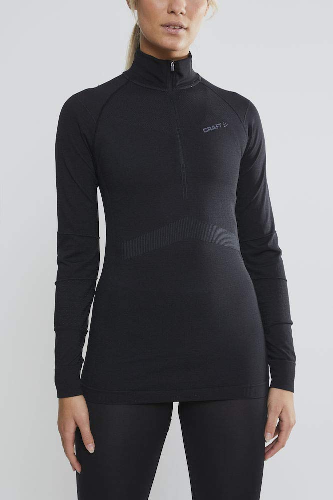 Craft Damen Schwarz/Asphalt Active Intensity Zip W Baselayer