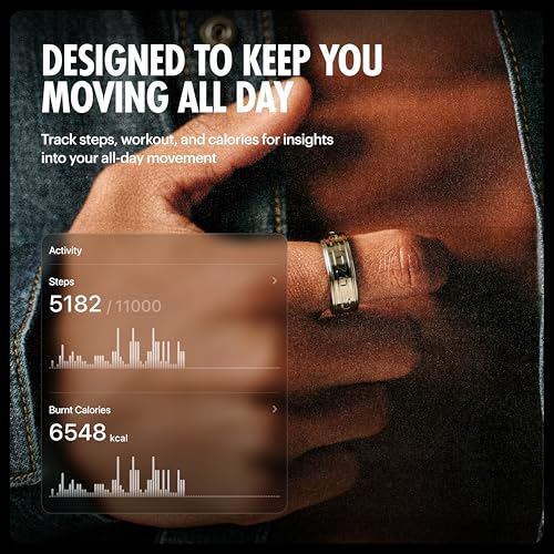 Image of ULTRAHUMAN Diesel Ring I Fashion of The Future | Industrial Design Meets Performance I Size First | Smart Ring Activity Tracker for Men & Women | Actionable Health Insights | (Cryo, 6)