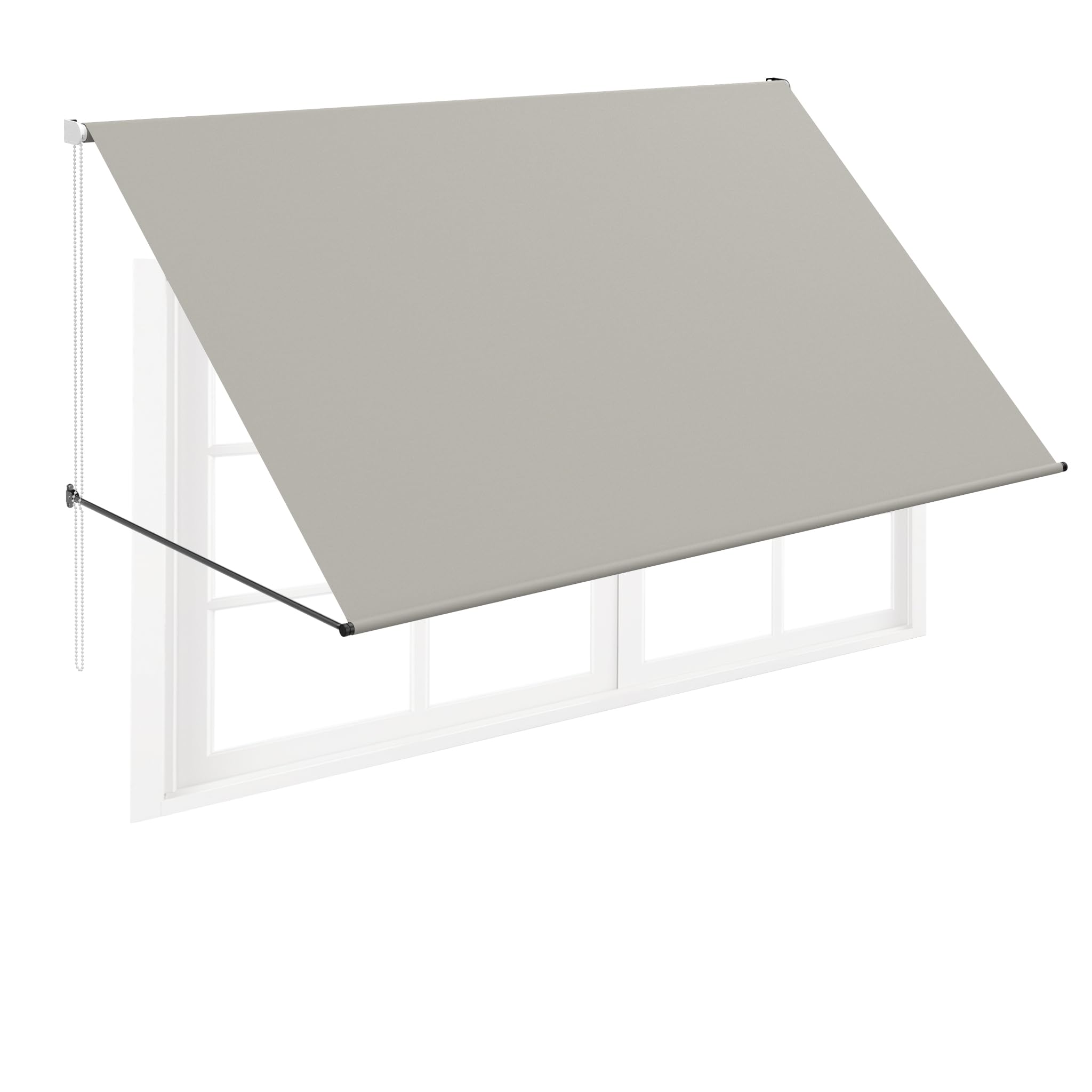 Tenda da sole a braccio snodato retrattile in alluminio 200x145 cm grigio per balcone terrazza finestra
