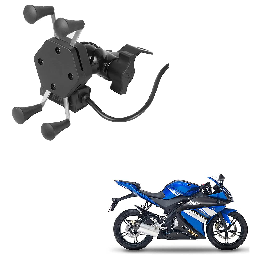 Auto Pearl Waterproof Motorcycle Bikes Bicycle Handlebar Mount Black Holder Case, Upto 5.5 Inches for Yamaha YZF R15-picture-30