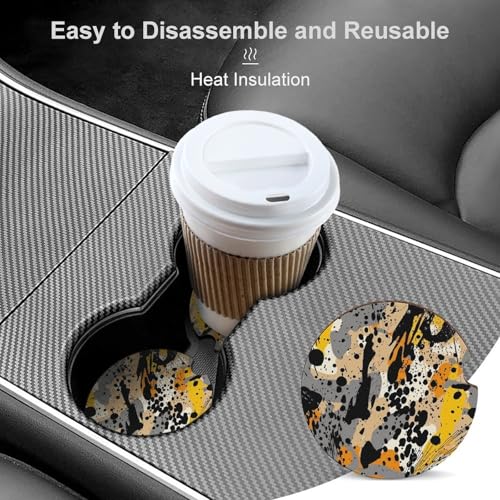 Portavasos para coche con patrón animal, 2 piezas miniatura 4