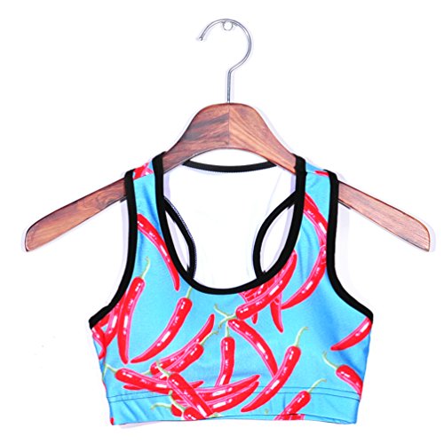 Image of Sister Amy Women's Aerobics Gym Dance Yoga Vest Printed Sports Bra Top Vest