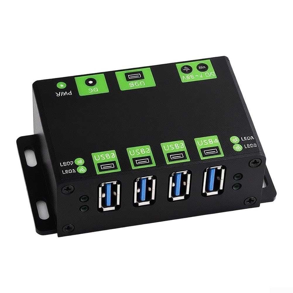 Distribuidor USB de 4 compartimentos de aluminio 7-36 V CC