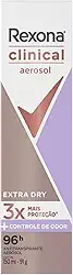 Rexona Antitranspirante Aerosol Clinical Extra Dry 150Ml (A Embalagem Pode Variar)