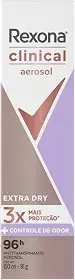 Rexona Antitranspirante Aerosol Clinical Extra Dry 150Ml (A Embalagem Pode Variar)