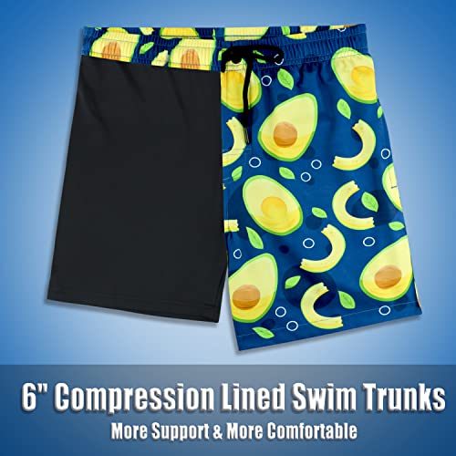 Image of Boys Swim Trunks with Boxer Brief Liner Compression Anti Chafe Swimming Shorts Stretchy UPF Quick Dry Swimsuit