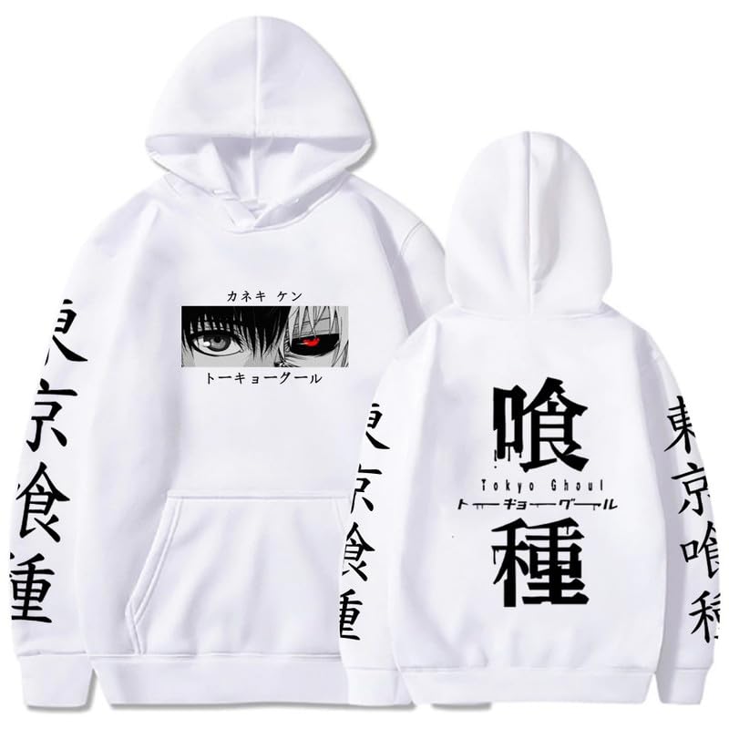 Tokyo Ghoul Sudadera con Capucha Kaneki Ken Cosplay Costume Anime 3D Impreso Manga Larga Pullover Sudaderas con Bolsillo Canguro