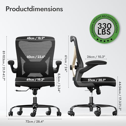 Ergonomic Black Gold Office Chair - Comfortable X-Shaped Desk and Gaming Chair with Lumbar Support for Long Hours