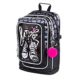 Baagl Schulrucksack Für Mädchen Teenager, Ergonomischer Kinderrucksack mit Laptopfach Für Schule, Extrem Leicht Rucksack mit Brustgurt und Reflektierenden Elementen (Turnschuhe)