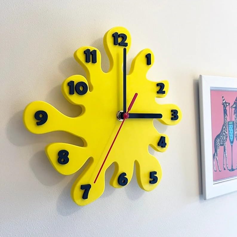 Reloj de Pared Analógico Pintura Splash Moderno miniatura 3