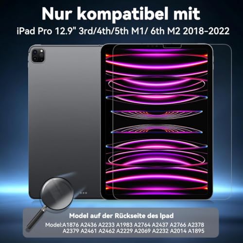 [2 Stück] Like Paper Folie kompatibel mit iPad Pro 12,9 Zoll (2022/2021/2020/2018), Matte Schutzfolie Papierfolie Displayschutz Papier Film… – Ansicht 2