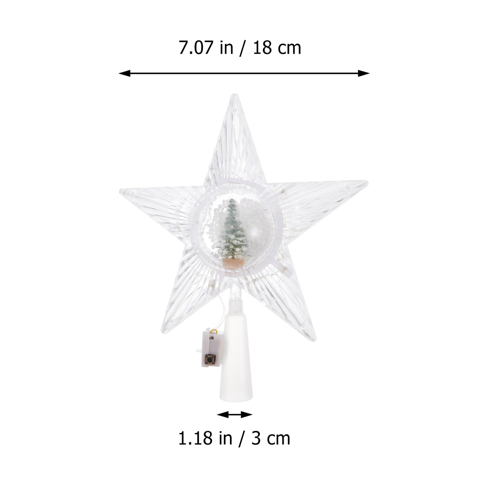 Veemoon Adorno de Navidad Estrella para Árbol Transparente Luz LED Delicado y Decorativo para Fiesta Navideña Adecuado para Casa Hotel y Centro Comercial Diseño de Cinco Puntas