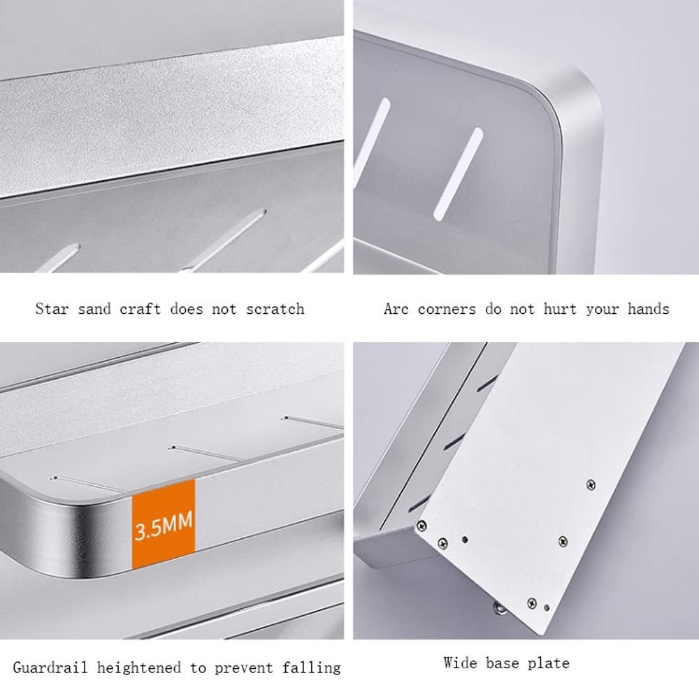 Estante de baño Estante de baño Accesorios de estante de cocina Montaje en pared Estantes de almacenamiento de ducha Espacio para colgar en la pared Soporte de almacenamiento de artículos de