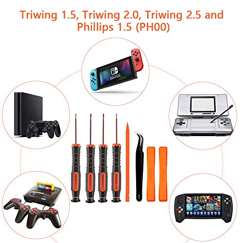 XBRdepot Triwing Y00 Y0 Y1 / Y1.5 Y2.5 Y3.0 PH00 Screwdriver Set for Nintendo Products Nintendo Switch Switch Lite Wii Gamecube Gameboy Advance DS Lite DSi 3DS GBA SP NDS