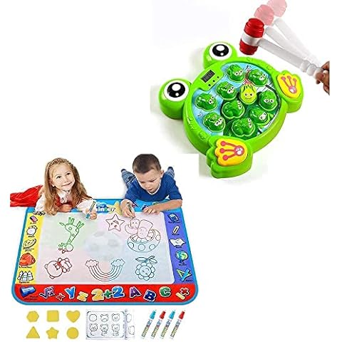 YEEBAY Interactive Whack A Frog Game & Water Doodle Mat, Gifts for Girls Boys Age 2 3 4 5+ Years Old Cover