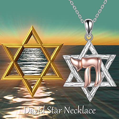 YFN Star of David Necklace Sterling Silver Jewish Christian Jewelry Gifts with 18" Chain4