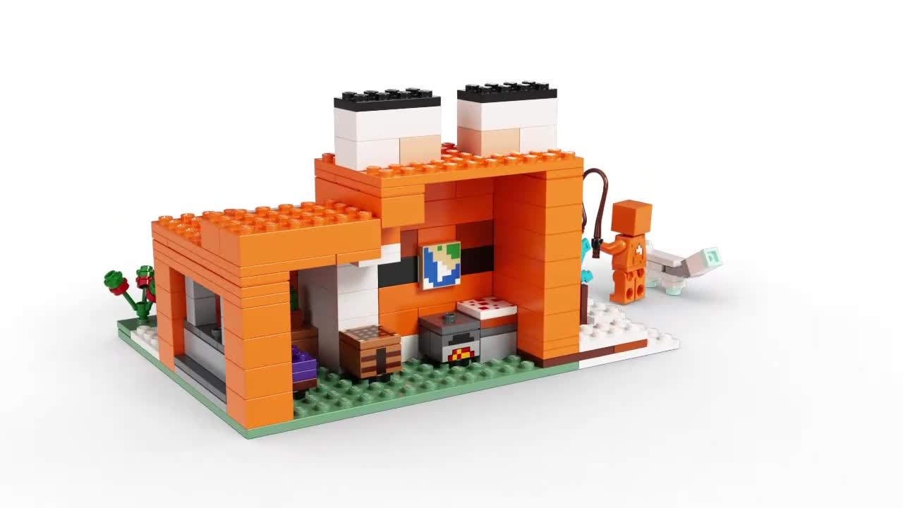 LEGO 21178 Minecraft Die Fuchs-Lodge, Spielzeug für Jungen und Mädchen ab 8 Jahren mit Figuren von ertrunkenem Zombie… – Bild 8
