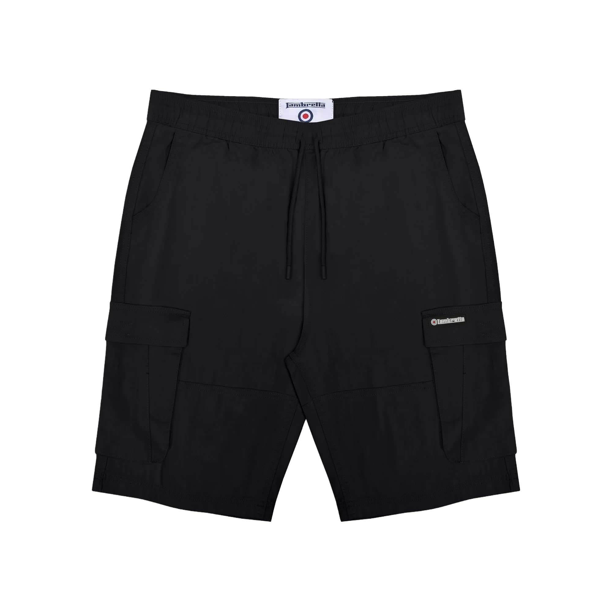 Lambretta Men's Black Utility Ss25 Cargo Shorts (34R) (Black)