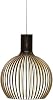 Fashionable chandelier E27 Led Birdcage Pendant Light Black Handmade Wood Art Hanging Light 47"Adjustable Close to Ceiling Light Fixture 110v Pendant Ceiling Lamp Wooden Chandelier for Bar Living Room