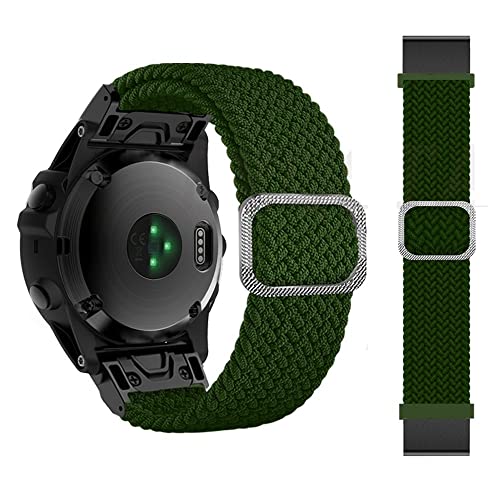 Bracelet de montre 26mm Quickfit tressé nylon pour Garmin Fenix 6X Pro