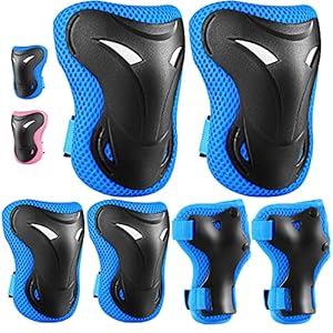 VANCOK Kids/Youth Knee Pads Elbow Pads Wrist Guards 3 in 1 Protective Gear Safety Pads with Adjustable Strap for…