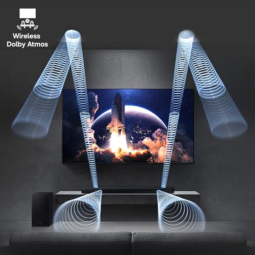 Image of Samsung 320 W True 3.1.2ch Soundbar with Dolby Audio | Q-Symphony | Center, Up-Firing Speakers | HDMI eARC | Optical in | Bluetooth 5.3 | Wireless Subwoofer (HW-Q600H /XL, Titan Black)