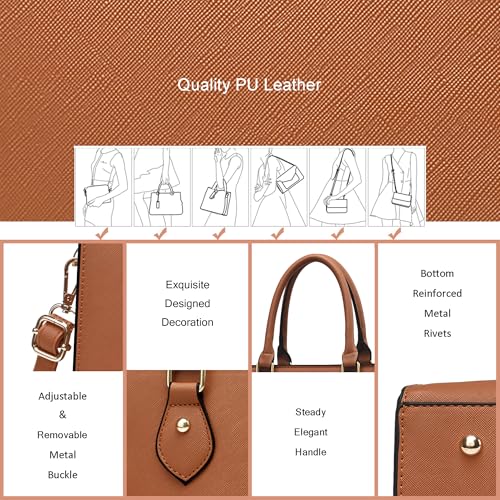 Image of CHICAROUSAL Crossbody Purses and Handbags for Women PU Leather Tote Top Handle Satchel Shoulder Bags
