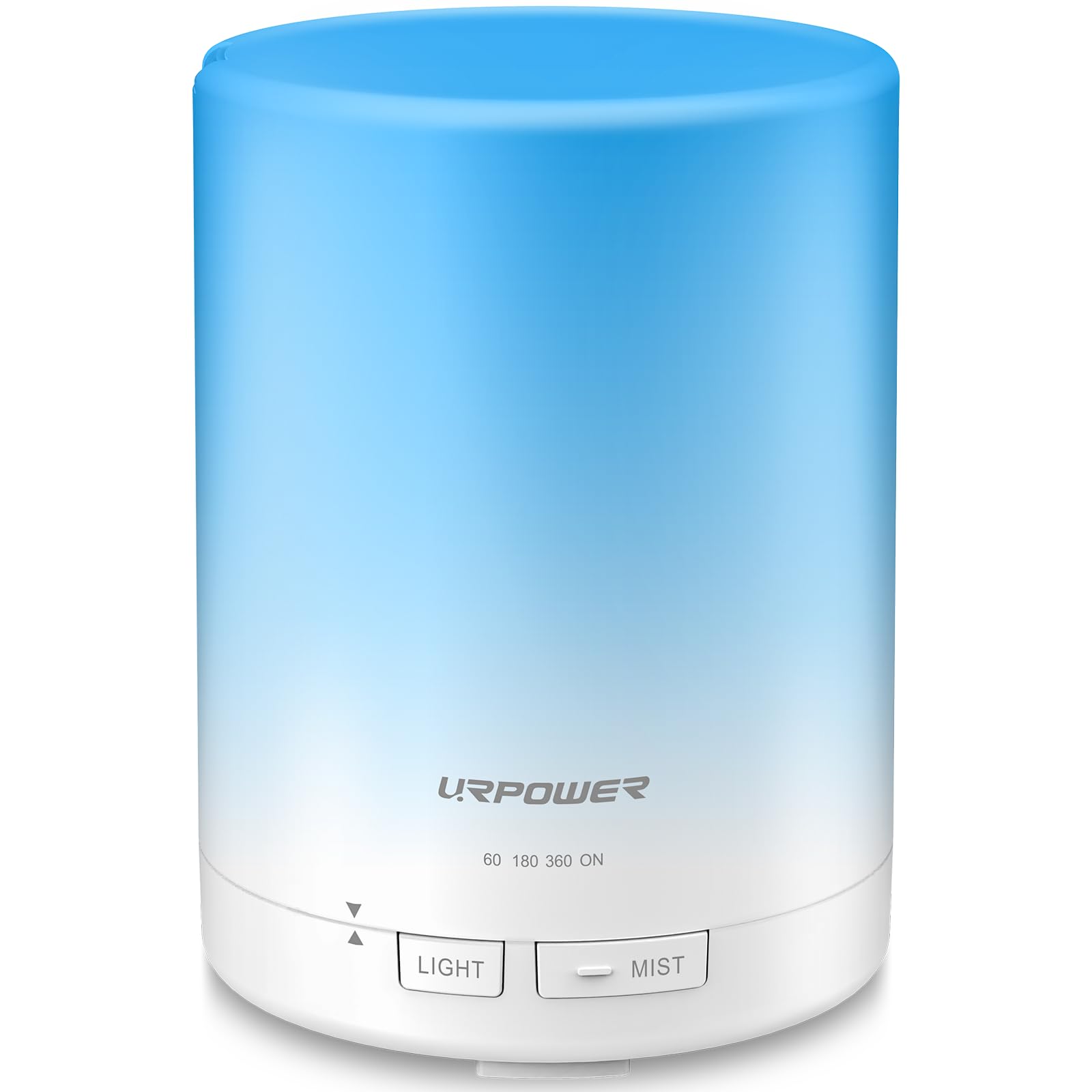 URPOWER 300ml Essential Oil Diffuser: Ultrasonic Aromatherapy Diffuser Quiet Auto Shut-Off, 4 Timer Settings(1H 3H 6H ON) & 7-Color Night Light Humidifier for Yoga Bedroom Living Room Office