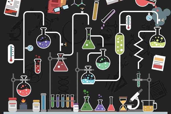 ZJRBJB 10x8ft Cartoon Fun Science Party Decorations Backdrop Chemistry Lab Laboratory Poster Background Magic Chemical Experiments Kids Room Lab Mad Scientist Birthday Party Banner Photo Booth by ZJRBJB - Used condition - US$19.82