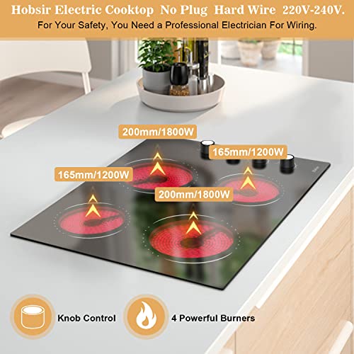 24 Inch Electric Cooktop 4 Burners Builtin Radiant Electric Stove