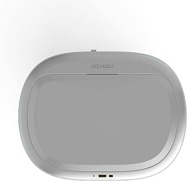 Ninestars DZT-80-24 Automatic Motion Sensor Trash Can with Adjustable Sensor Range, Stainless Steel Base, Silver Lid, 21 Gallon