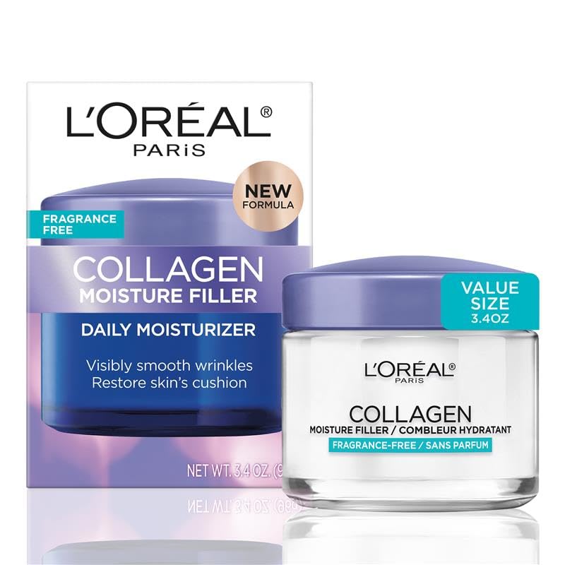Hidratante facial L'Oreal Paris com colágeno, sem fragrância, 96 g