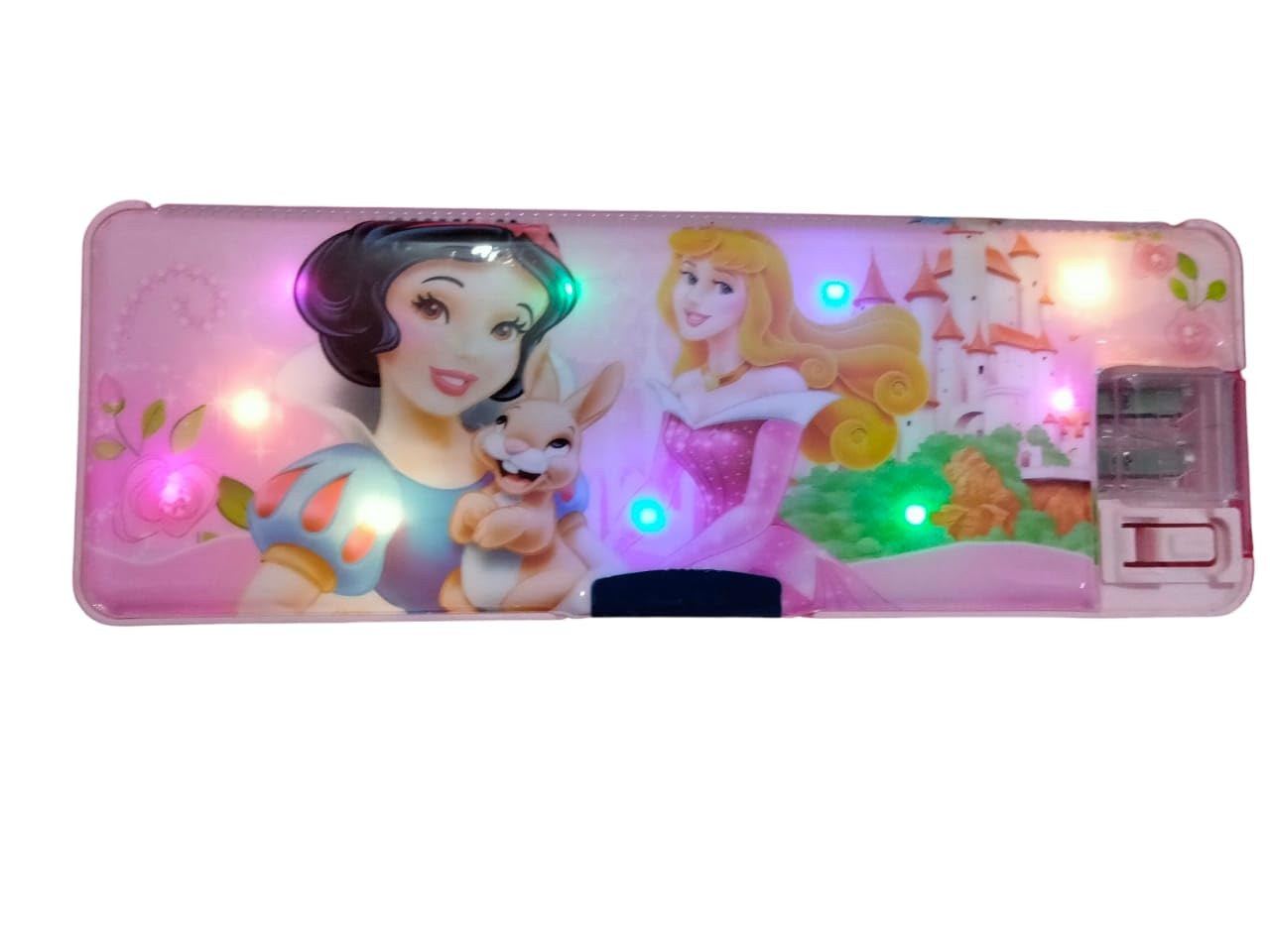 QUENCHUA Multipurpose Magnetic Pencil Box with led Lights & Dual Sharpener for Girls & Boys for School | Cute Princess Printed Pencil Case for Kids Gift (B0CT3TVC21) Amazon Price History, Amazon Price Tracker