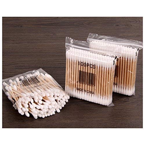 Wooden Cotton Swabs, 200 Count Pack, Bamboo Stems with Pure Cotton Tips for Baby Care, Makeup, Arts and Crafts, 7.6 x 7.5 x 7.6 cm-image-27