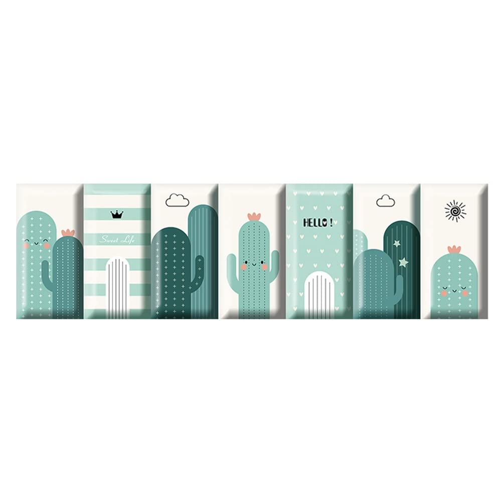 HUAHUA Stickers Muraux Autocollants Muraux 3D Auto-adhésifs Anti-Collision pour Chambre d'enfant, Emballage Souple, Panneau Mural PU Imperméable Et Facile À Nettoyer, 7 Pièces