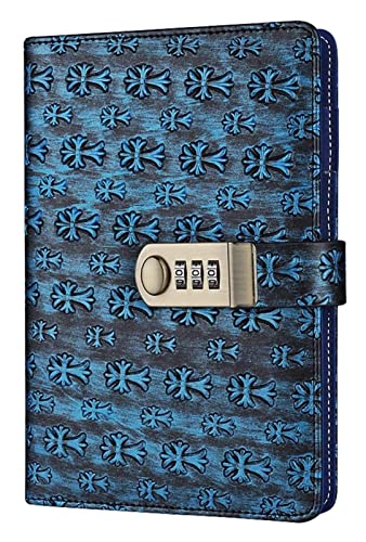 ノートブック, 革製ノートブック ビジネス 個人日記 ロックコード付き 厚手メモ帳 文房具製品 ジャーナル カスタマイズ(A)