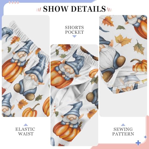 Blue Gnomes Orange Pumpkins Boys Pants for Kids Jogger Pants with Pockets S4