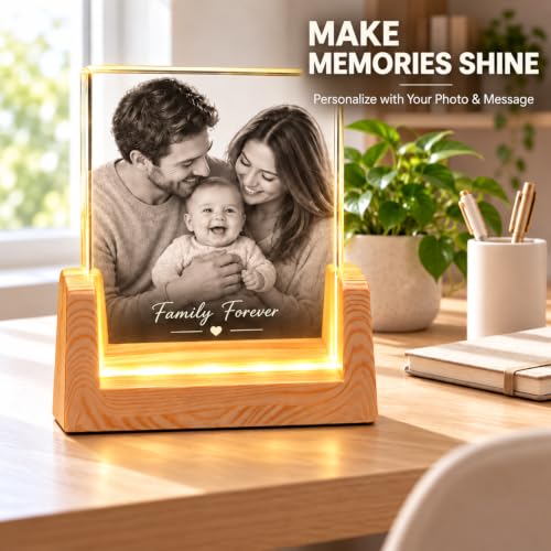 Personalized 3D Crystal Photo Frame with LED Light Base, Custom Picture Keepsake, 3.15 x 3.94 Inch Lighted Photo Gift for Family, Couples, Anniversary, Birthday and Pet Memorial - Image 3