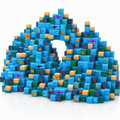 XIZROX Magnetic Blocks 100PCS Ocean Theme, STEM Cubes for Kids 3-10