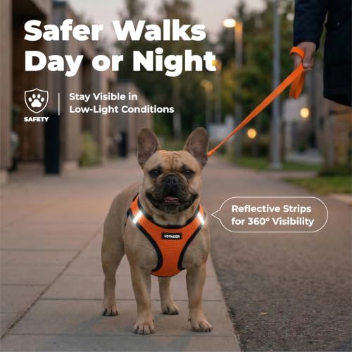 Image of Voyager Step-in Air Dog Vest Harness - Orange /Black Trim, Small