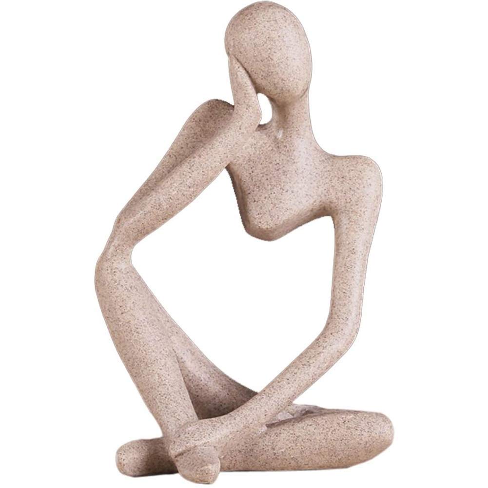 BHGFYXBS Resin Thinker Statues Decoration Abstract Sculpture Collectible Ornament Figurines Home Office Bookshelf Desktop Decor,B,C-A