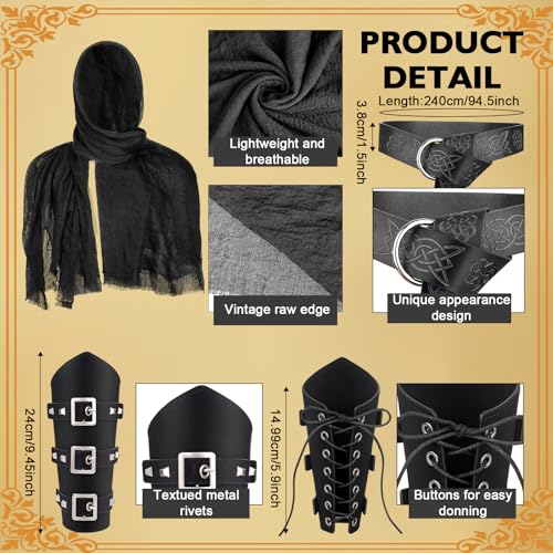 7 pcs men39s renaissance costume set medieval pirate shirt viking shawl belt shoulder armor sword bag cosplay