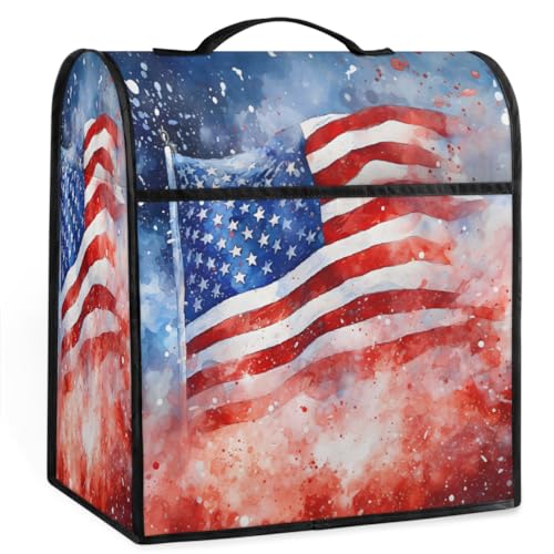 Mexpekil Splash - Cubierta para batidora de pie de la bandera americana, 5-8 cuartos de galón, cubiertas antipolvo para electrodomésticos de cocina con asa superior y bolsillos, accesorios universales