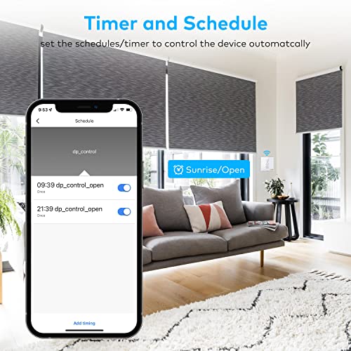 HEUXGIR 1Pack Smart Jalousieschalter，Wlan Rolladenschalter mit Prozentfunktion 86 * 86mm Rolladensteuerung Kompatibel mit Echo Alexa/Google,Neutralleiter Erforderlich