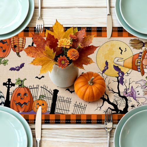 Halloween Table Runner 13x72 inch - Spooky Ghost Boo Pumpkin Decor - image 3