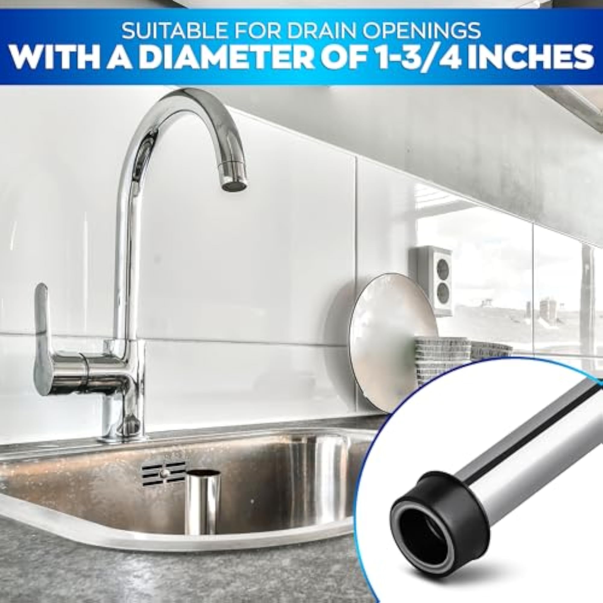 Regency Stainless Steel Metal Bar Sink Overflow Pipe