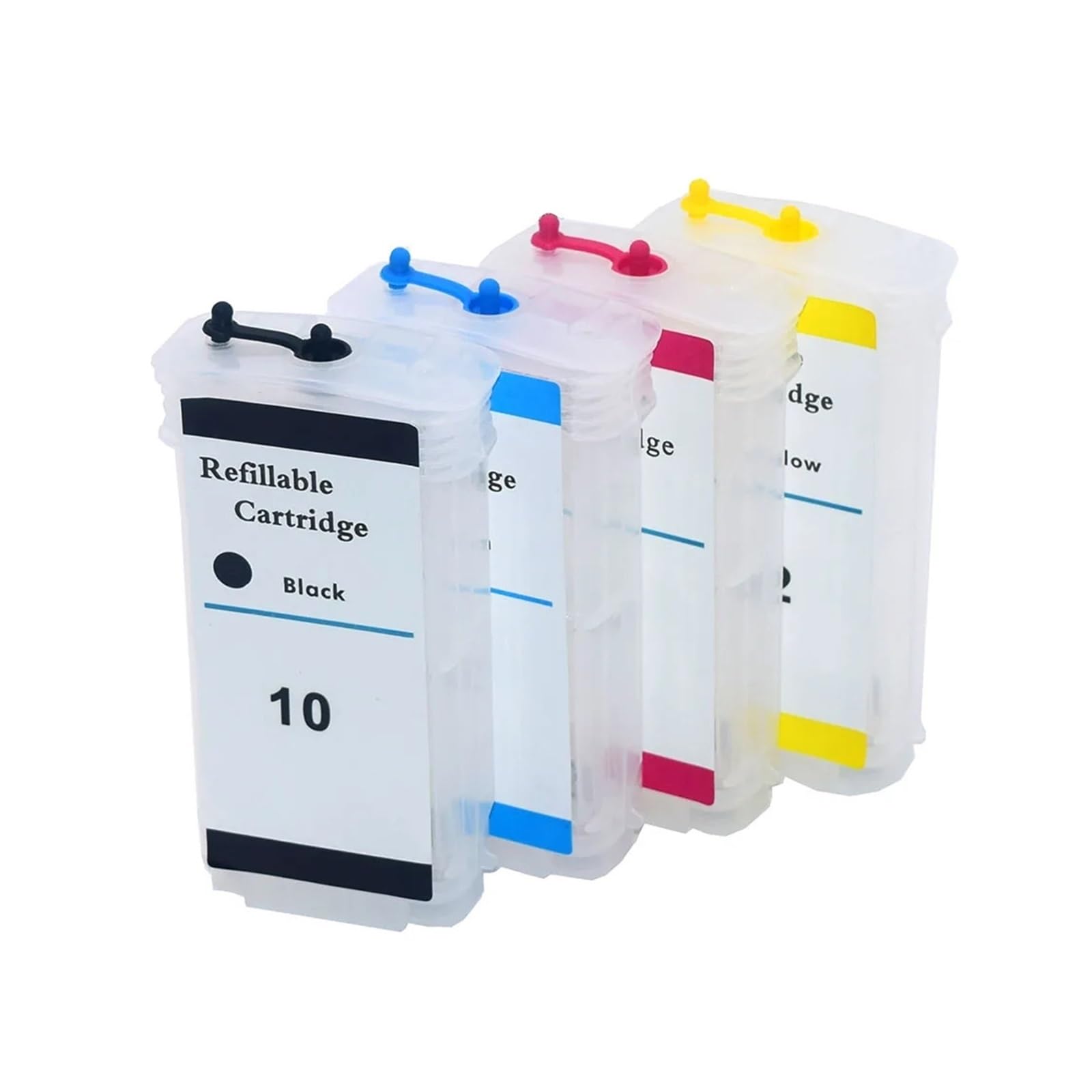 4 Cartuchos HP10 82 Recargables Compatible con HP | 69ml 130ml 280ml, chip ARC, recargable, reutilizable, flujo de tinta estable(H510 280ML)