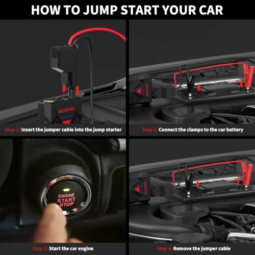 2000A 12V Nexpow Portable Car Battery Jump Starter Pack w/ LED Light (Up to 7L Gas / 5.5L Diesel) 24.99 + Free + 50% Off - image 5