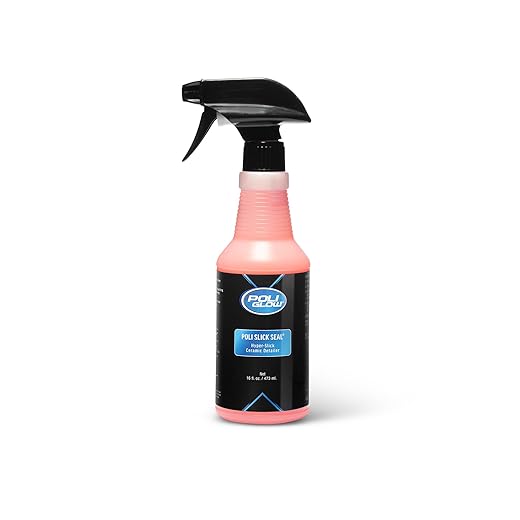 Poli Glow Poli Slick Seal-Silica-infused Ceramic Coating, Professional Grade Cross-linking Polymer, Hydrophobic Sealer Repels Water on Painted & Fiberglass Surfaces, Glass, Plastic, UV inhibitors 16oz
